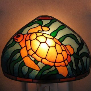 Stained Glass Lamp Night Light TURTLE    
