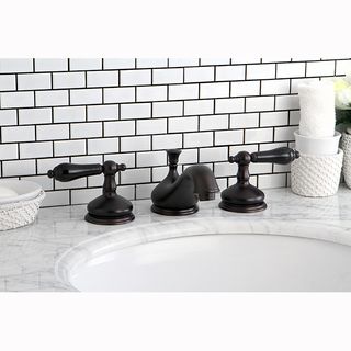 Oil Rubbed Bronze And Black Widespread Bathroom Faucet