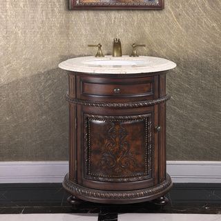Legion Furniture Natural Stone Top 24 inch Single Sink Vintage Style Bathroom Vanity Beige Size Single Vanities