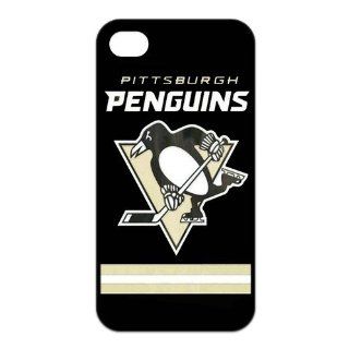 NHL Ice Hockey Pittsburgh Penguins Team Logo Cool Unique Apple Iphone 4 4S Durable Hard Plastic Case Cover CustomDIY Cell Phones & Accessories