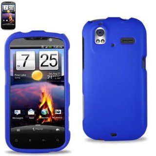 HTC Amaze 4G Blue Hard Case Rubberized feel Protector Cell Phones & Accessories