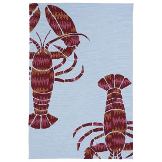 Luau Blue Lobster Print Indoor/ Outdoor Rug (5 X 76)