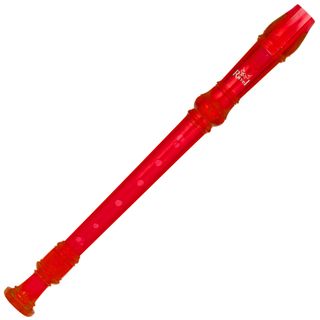 Ravel Transparent Red Recorder With Cleaning Rod   Bag