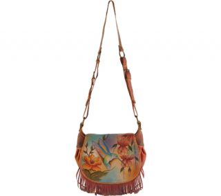 Anuschka Fringed Flap Saddle Bag Flying Jewels