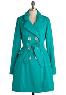 Turquoise Poise Trench  Mod Retro Vintage Coats