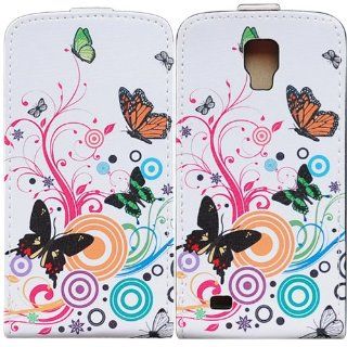 Bfun New Butterfly Flip Leather Cover Case for Samsung Galaxy S4 Active i9295 Cell Phones & Accessories
