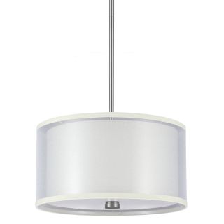 Jordyn 2 light Brushed Nickel Pendant With Shade And Diffuser