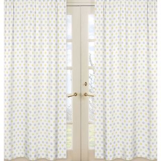 Sweet Jojo Designs Grey/ Yellow Mod Garden Curtain Panels (set Of 2)