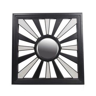 Privilege Black And White Square Beveled Glass Mirror