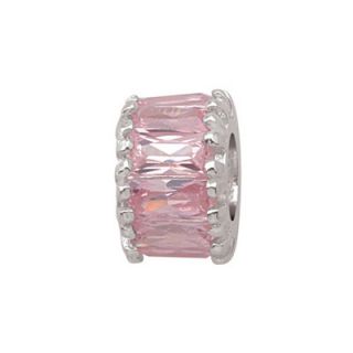 Persona Sterling Silver Baguette Pink Cubic Zirconia Bead   Zales