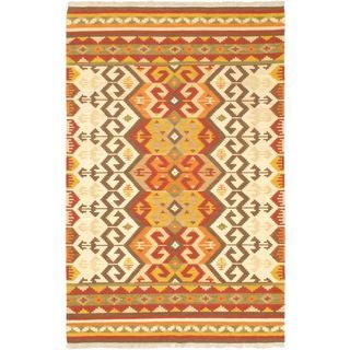 Handmade Istanbul Cream Wool Yama Kilim (51 X 710)