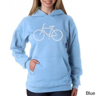 Los Angeles Pop Art Los Angeles Pop Art Womens Save A Planet, Ride A Bike Sweatshirt Blue Size XL (16)