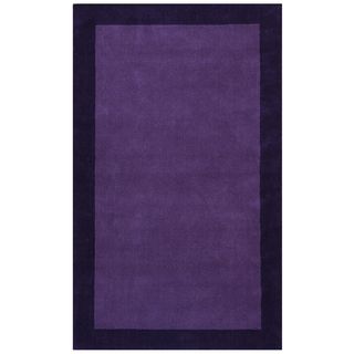 Purple Border Pulse Hand Tufted Wool 5x8 Rug