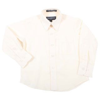Ferrecci Boys Slim Fit Off White Collared Formal Shirt