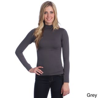 365 Apparel Hadari Womens Long Sleeve Basic Turtleneck Grey Size One Size Fits Most