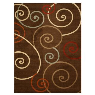 Eorc Brown Contemporary Scrolls Rug (710 X 106)