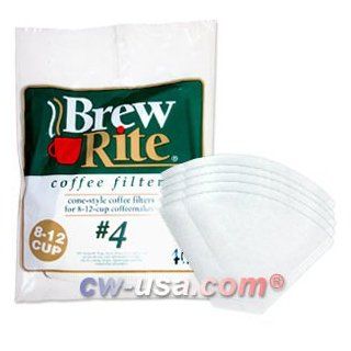 Brew Rite Coffee Filters   #4 Cone (Paper, No. 4 Size)   Box of 480 Kitchen & Dining