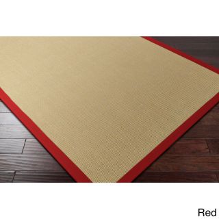 Surya Carpet, Inc. Hand woven Eco Natural Fiber Jute Cotton Bordered Casual Area Rug (8 X 10) Red Size 8 x 10