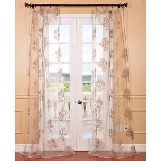 Francesca Taupe Patterned Sheer Curtain Panel