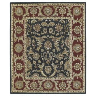 Hand tufted Joaquin Black Kashan Wool Rug (5 X 79)