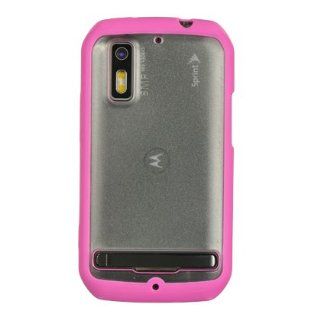 Hybrid TPU Skin Cover for Motorola Photon 4G MB855, Hot Pink & Clear Cell Phones & Accessories