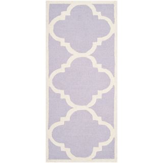 Safavieh Handmade Moroccan Cambridge Lavender/ Ivory Wool Rug (26 X 12)