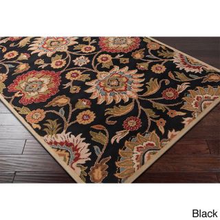 Surya Carpet, Inc Hand tufted Alameda Traditional Floral Wool Area Rug (8 X 10) Black Size 8 x 10
