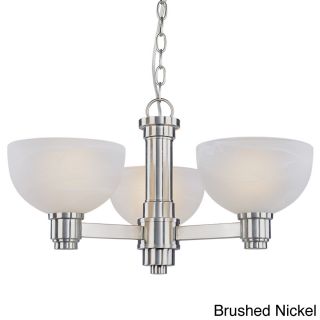 Z lite 3 light Chandelier With White Shades