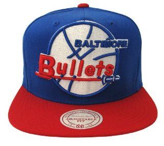 Baltimore Bullets Retro Mitchell & Ness XL Logo Snapback Cap Hat Blue Red 