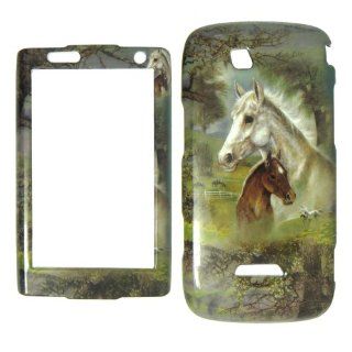 Samsung Sidekick 4G T839 T Mobile   Horses & Trees Colorful Painting Hard Case, Cover, Snap On, Faceplate Cell Phones & Accessories
