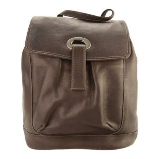 Piel Leather Large Oval Loop Backpack 3020 Chocolate Leather