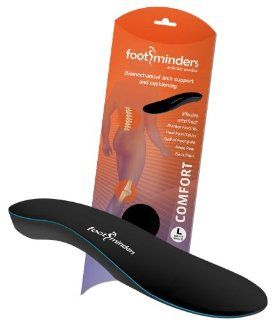 Footminders Comfort Orthotic Arch Support Insoles for Sport Shoes and Work Boots (Pair)   Relief for Foot Pain Due to Flat Feet and Plantar Fasciitis (MEDIUM Men 7   9 Women 8  10) Health & Personal Care