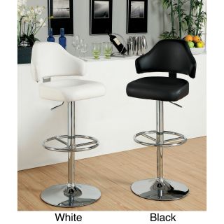 Furniture Of America Korzi Curvy Contemporary Adjustable Leatherette Swivel Bar Stool