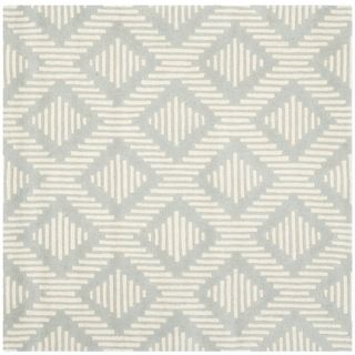 Safavieh Handmade Moroccan Chatham Gray/ Ivory Wool Rug With .5 inch Pile (5 Square)