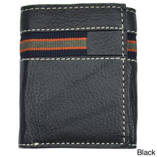 Mens Leather Tri fold Wallet   Black Or Gray