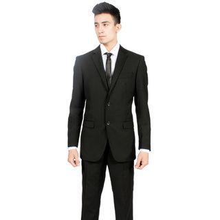 Zonettie By Ferrecci Mens Custom Slim Fit Black 2 piece Suit