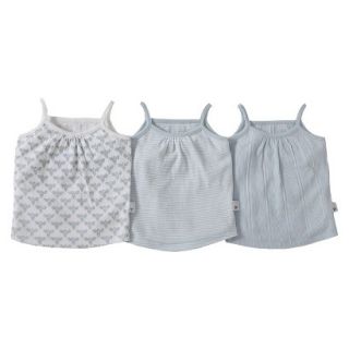 Burts Bees Baby Infant Toddler Girls 3 pack Camisole   Sky 12 M