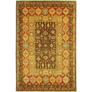 Lahore Marasali Brown/ Rust Wool Rug (56 X 8)