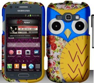 For Samsung Galaxy Ring M840 Owl Design Hard Cover Case with ApexGears Stylus Pen (Yellow Blue) Cell Phones & Accessories