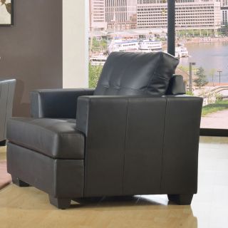 Nova Black Bonded Leather Modern Chair