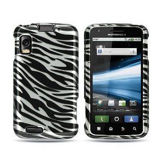 Crystal Black Silver Zebra Skin Premium Design Snap on Protector Hard Case Cover for Motorola Atrix 4G /MB860 (AT&T) Cell Phones & Accessories