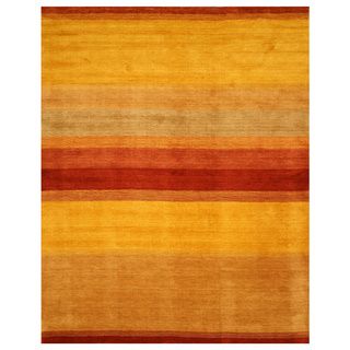 Handmade Yellow Wool Gabbeh Rug (8 X 10)