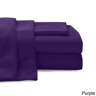 Baltic Linen 100 percent Cotton Luxury Jersey Sheet Set Purple Size Twin