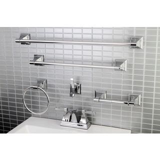 Modern Square Chrome Metal Faucet Towel Rack Bathroom Faucet   Bathroom Accessory Set
