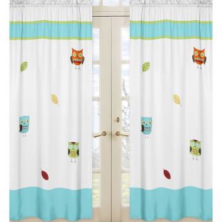Hooty Owl Turquoise/lime 84 Inch Curtain Panels (set Of 2)