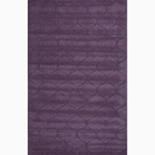 Hand made Purple Wool Textured Rug (3.6x5.6)