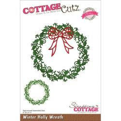 Cottagecutz Elites Die 4 X4   Winter Holly Wreath