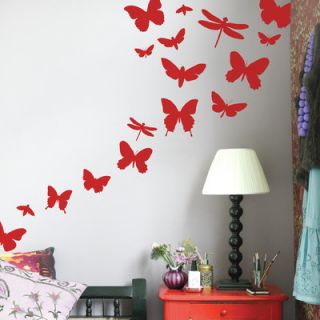 ferm LIVING Butterflies Wall Decal 2022 Color Red