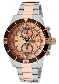 Invicta 12653  Watches,Mens Specialty Chronograph Rose Gold Textured Dial Two Tone, Chronograph Invicta Quartz Watches