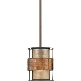 Quoizel MC842PRC Mica 1 Light Mini Pendant from the Quoizel Naturals Collection with Mica Shade, Renaissance Copper   Ceiling Pendant Fixtures  